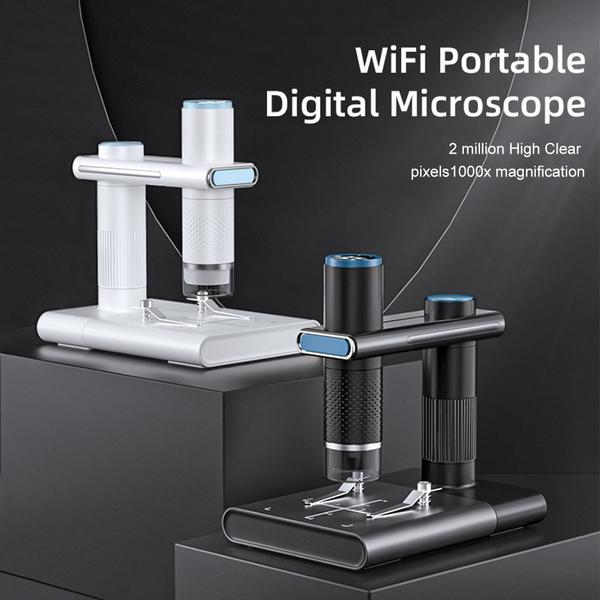 Vezeték nélküli digitális mikroszkóp, nagy tisztaságú 1080p WIFI 50x-1000x nagyítás - Fekete, változat 1