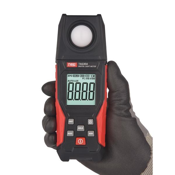 TASI digitális fényerejű fénymérő rögzítési funkcióval rendelkező LCD kijelzővel 0-200 000 mérési tartomány, rugalmas érzékelő - TA630A
