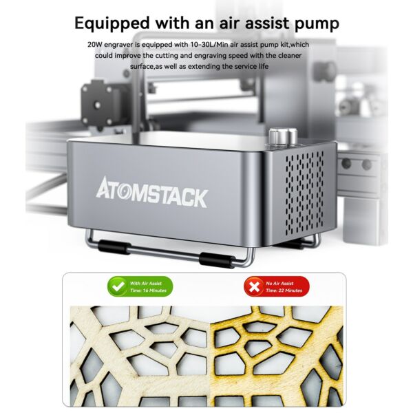ATOMSTACK X20 Pro 20 W lézergravírozó F2 lézervágó méhsejt munkaasztallal és AC1 kamerával