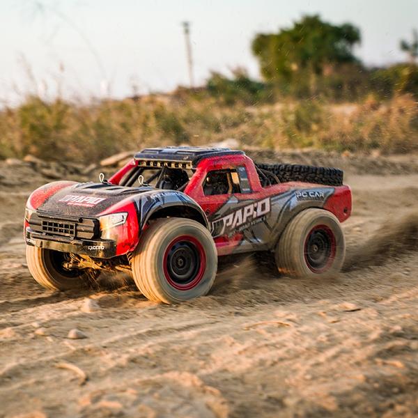 YDJ-D843-YW 2,4 GHz-es 4WD távirányítós 40km/h terepjáró teherautó - Piros, 3 akkumulátor