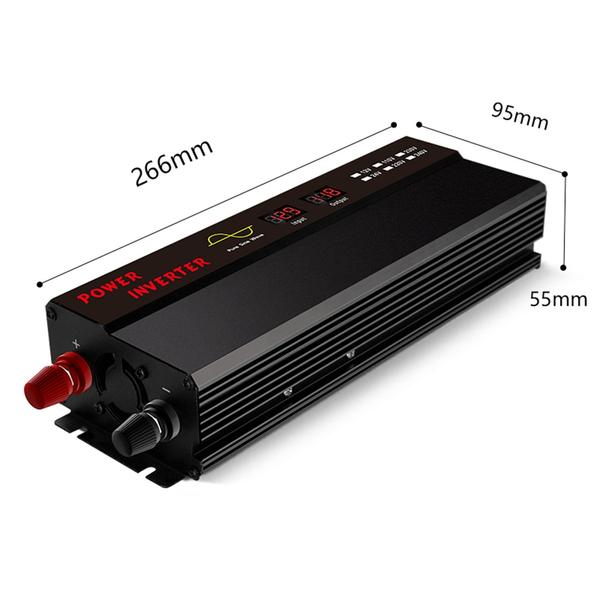Tiszta szinuszos inverter DC 12V/24V - AC 220V-240V 800W Tiszta szinuszos inverter, kettős USB-portos hűtőventilátor autós lakóautó-csónak hálózaton kívüli áramellátásához