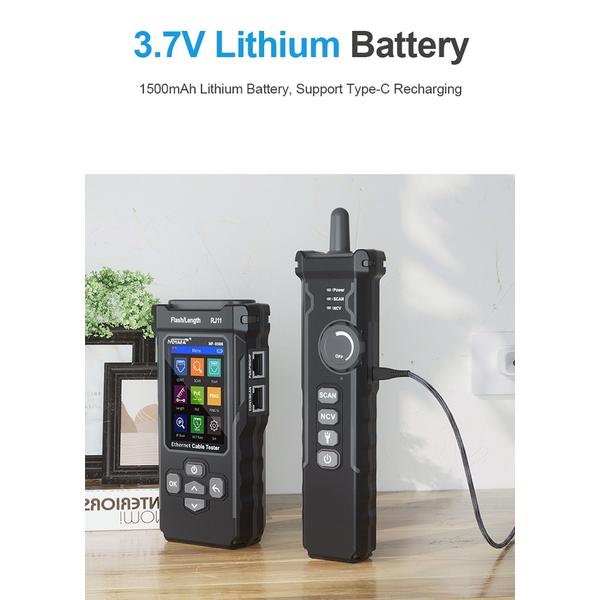 NOYAFA NF-8506 LCD digitális hálózati kábeltesztelő, újratölthető hálózati vonalkereső, többfunkciós vezetékkövető