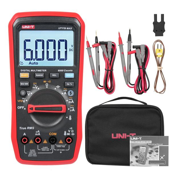 UNI-T UT17B MAX digitális multiméter 1000V 6000 számlálós Multiteszter teszter VFD True RMS voltmérő ampermérő