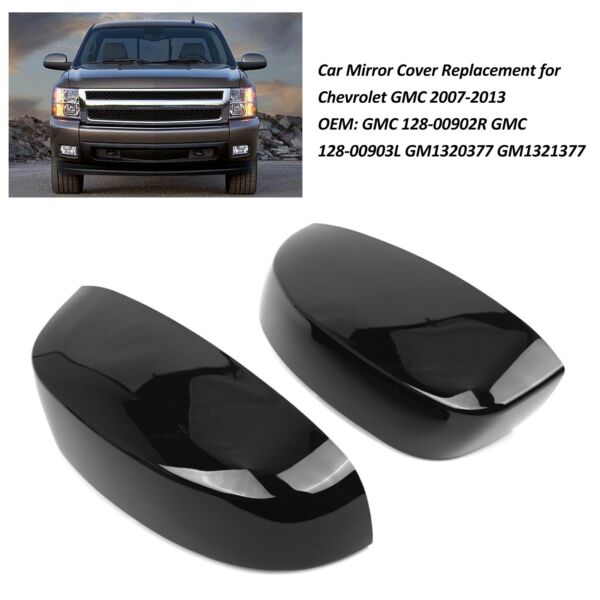 Autó visszapillantó tükörház csere Chevrolet GMC 2007-2013 OEM: GMC 128-00902R GMC 128-00903L GM1320377 GM1321377 - Fekete