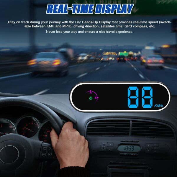 Autós kijelzős GPS digitális sebességmérő színes LED-es kijelzővel, órával és iránytű funkcióval, sebességtúllépés riasztóval teherautó SUV RV-hez