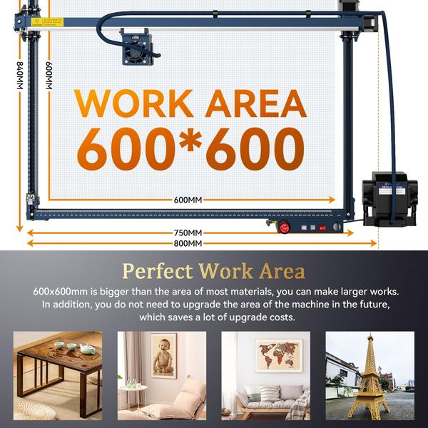 SCULPFUN S30 Ultra 22W lézergravírozó 400x400 mm-es méhsejt táblával és automatikus légrásegítéssel