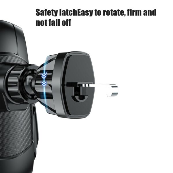 Autós mobiltelefon-tartó vezeték nélküli töltőtartóval - Fekete