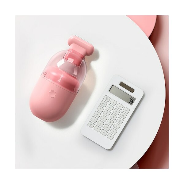 Baseus C2 asztali kapszulás porszívó hordozható kézi vezeték nélküli USB porszívó - Rózsaszín