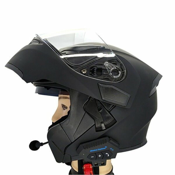 BT-12 Vezetéknélküli Motorkerékpáros Bluetooth Headset - Fekete