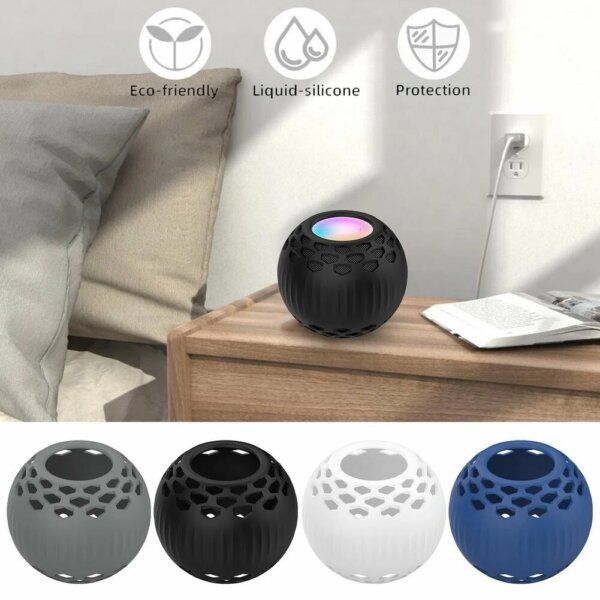 Bakeey Mini Vezetéknélküli Szilikon Hordozható Bluetooth HomePod Hangszóró - Fekete
