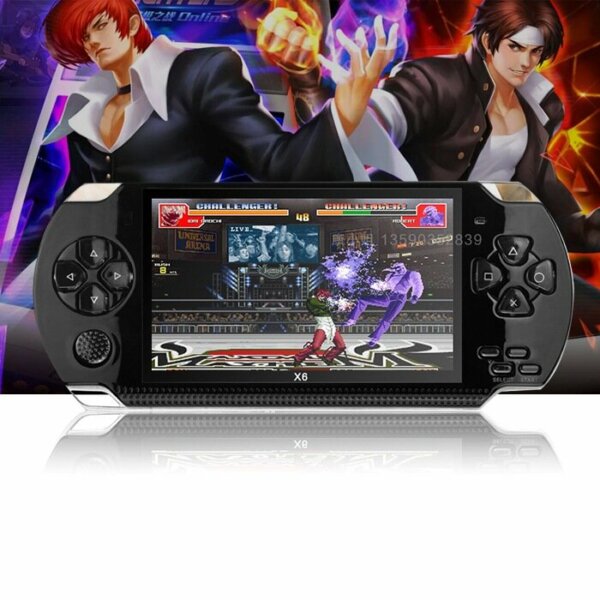 X6 8 GB 128 bites 10000  játék 4,3 hüvelykes PSP High Definition Retro kézi videojáték konzol játéklejátszó - Fekete