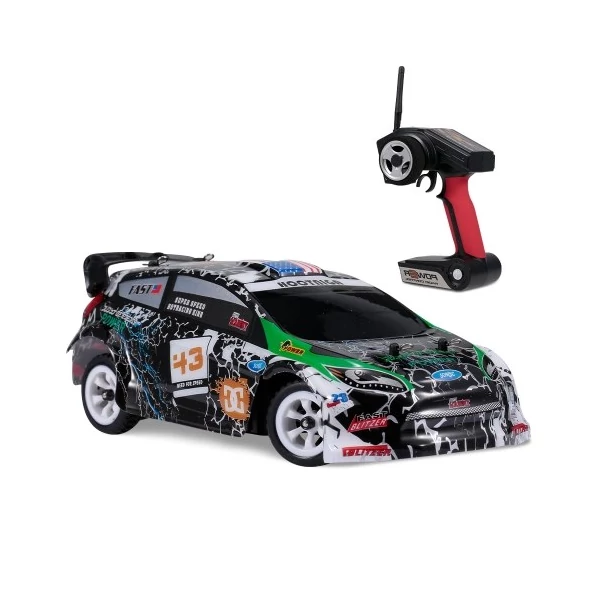 WLtoys K989 2.4G4WD 1/28 30km/h sebességű Távirányítható RC Drift Autó - Többszínű, 1 akkumulátor