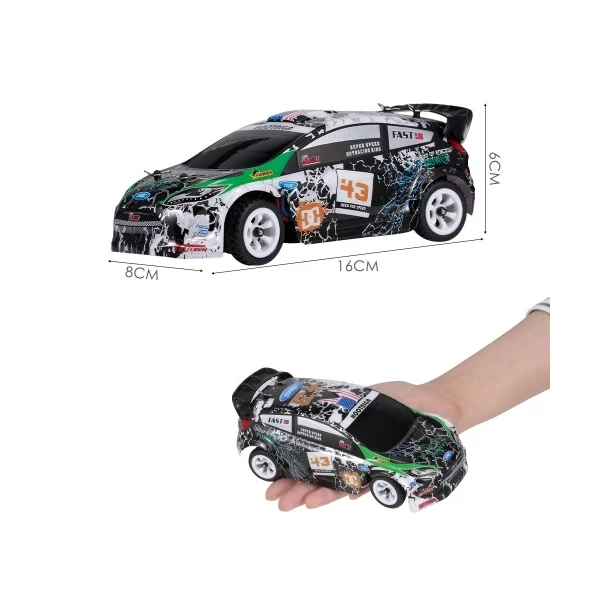 WLtoys K989 2.4G4WD 1/28 30km/h sebességű Távirányítható RC Drift Autó - Többszínű, 1 akkumulátor