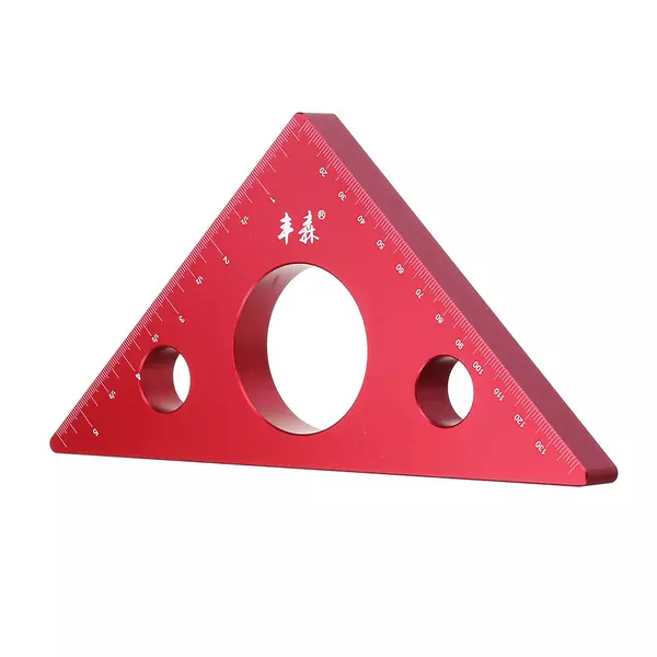 Drillpro 90 fokos alumíniumötvözet magasságú vonalzó metrikus Háromszög Vonalzó - Piros