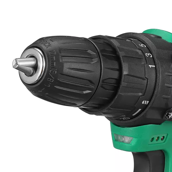 EU ECO Raktár - Drillpro 18V 1500mAh Beépített Akkumulátorral Rendelkező 2 Sebességes Elektromos Csavarbehajtó - Zöld