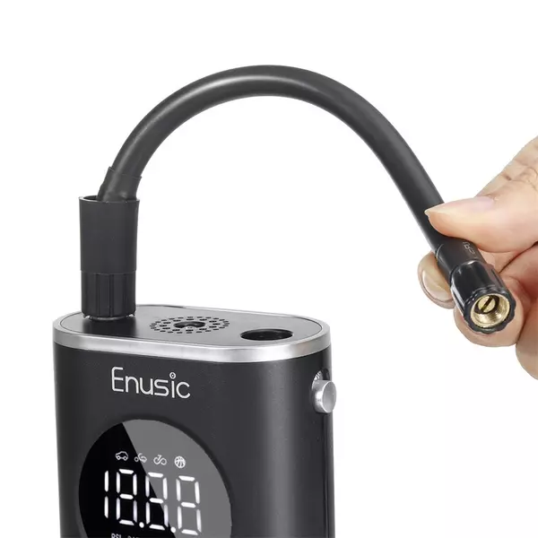EU ECO Raktár - Enusic™ 4000mAh 150PSI OLED Kijelzővel Rendelkező Vezetéknélküli digitális gumiabroncsnyomás-érzékelő és pumpa - Fekete