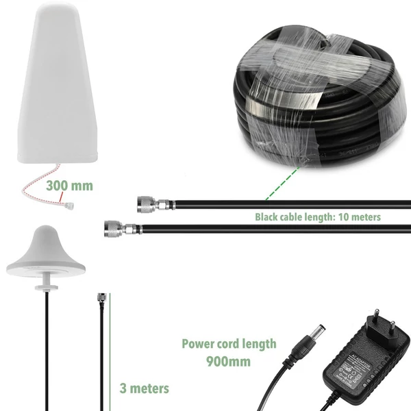 EU ECO Raktár - 110-220V Tri Band 900 1800 2100 GSM DCS WCDMA 2G/3G/4G LTE Univerzális Jelerősítő Készlet - Fehér