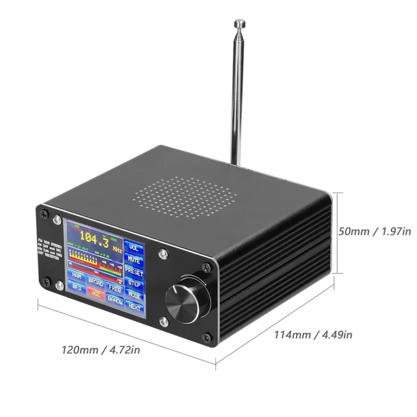 EU ECO Raktár - ATS-100 SI4732/SI4735 Teljes hullámsávú rádióvevő FM LW (MW és SW) SSB (LSB és USB) támogatja a adáskeresést 2,4 hüvelykes