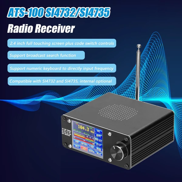 EU ECO Raktár - ATS-100 SI4732/SI4735 Teljes hullámsávú rádióvevő FM LW (MW és SW) SSB (LSB és USB) támogatja a adáskeresést 2,4 hüvelykes