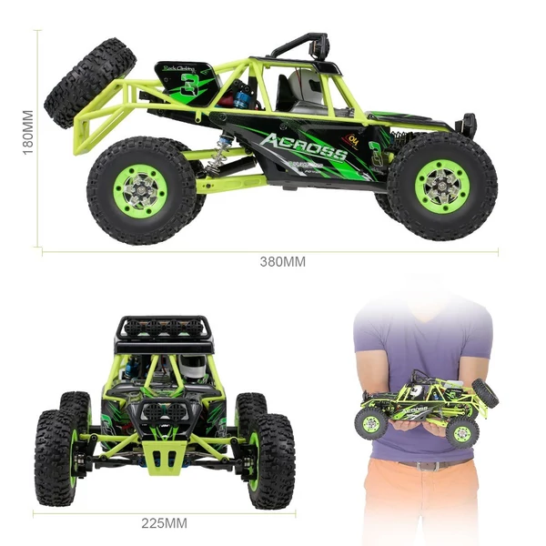 EU ECO Raktár - Wltoys 12428 1/12 2.4G 4WD 50km/h Nagy Sebességű Vezetéknélküli Távriányítható RC Autó - Zöld