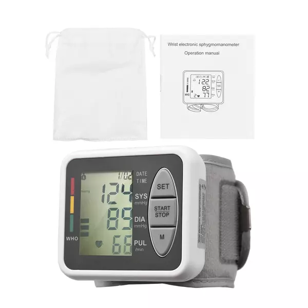 Csukló vérnyomásmérő + érintésmentes infravörös hőmérő + ujjhegyes kapcsos pulzoximéter - Fehér