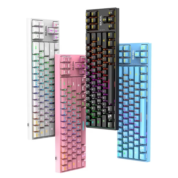 BAJEAL K71 Vezetékes 71 Gombos Mechanikus Gamer Billentyűzet RGB Háttérvilágítással - Fehér