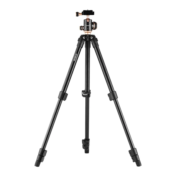 Andoer Q160SA Állítható magasságú hordozható utazóállvány DSLR Tripod Kameraállvány - Fekete