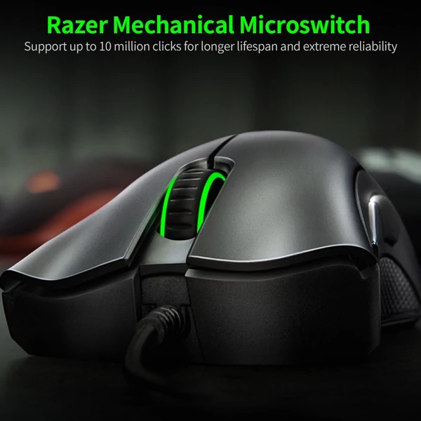 Razer DeathAdder 6400DPI Optikai Gamer Egér 5 Programozható Gombbal - Fekete