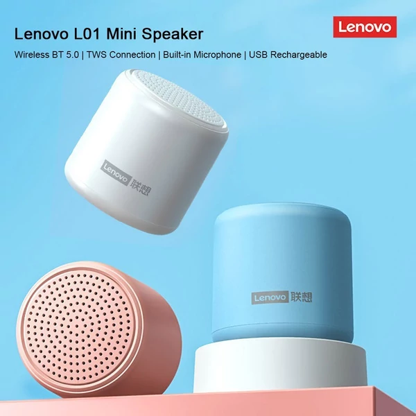 Lenovo L01 Mini Vezetéknélküli Hordozható TWS Bluetooth 5.0 Hangszóró - Fekete