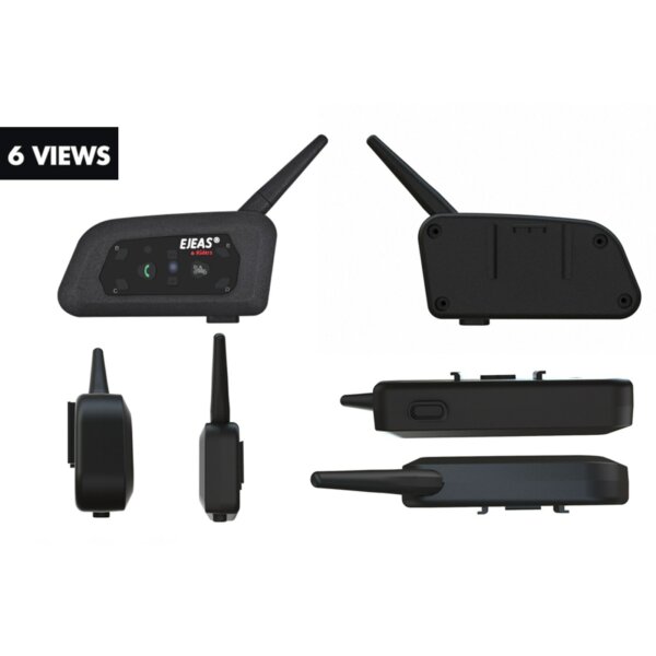 EU ECO Raktár - EJEAS V6 Pro Sisakra Erősíthető Vezetéknélküli Bluetooth Kihangosító Headset - Fekete