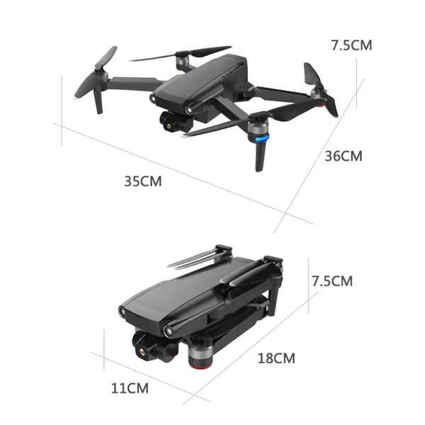  EU ECO Raktár - S806 PRO2 5G Wifi GPS 4K Kamerával Rendelkező RC Quadrokopter Drón Beépített Stabilizátorral 3 Akkumulátorral - Fekete