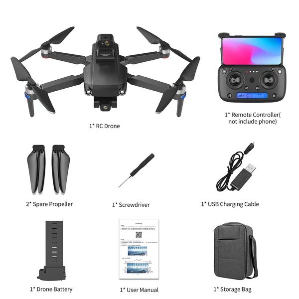  EU ECO Raktár - S806 PRO2 5G Wifi GPS 4K Kamerával Rendelkező RC Quadrokopter Drón Beépített Stabilizátorral 3 Akkumulátorral - Fekete