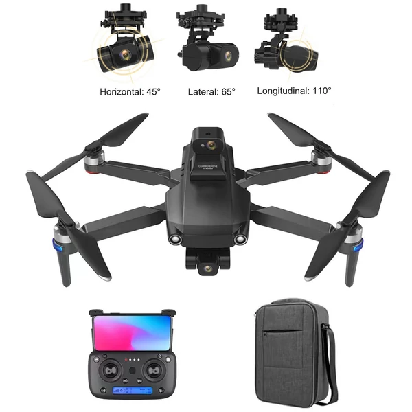  EU ECO Raktár - S806 PRO2 5G Wifi GPS 4K Kamerával Rendelkező RC Quadrokopter Drón Beépített Stabilizátorral 3 Akkumulátorral - Fekete