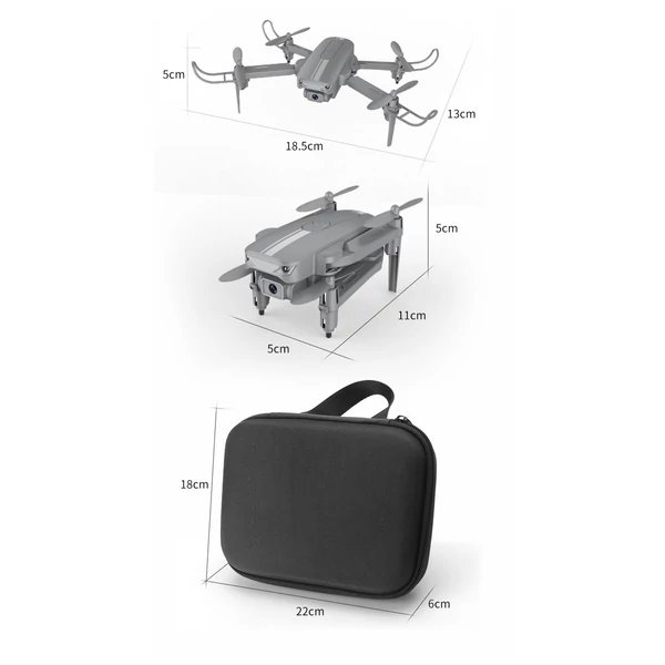  EU ECO Raktár - 4K Kamerával Rendelkező Vezetéknélküli FPV Quadrokopter Drón - Szürke - 2 Akkumulátorral