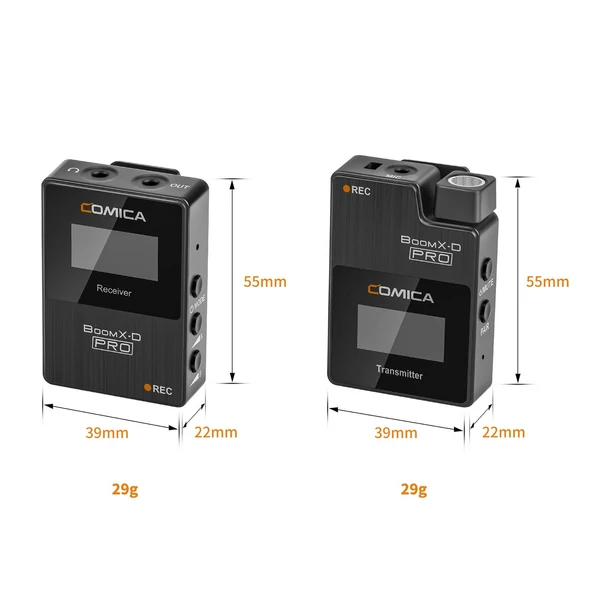 COMICA BoomX-D PRO D1 2.4G Két Csatornás Vezetéknélküli Mikrofon