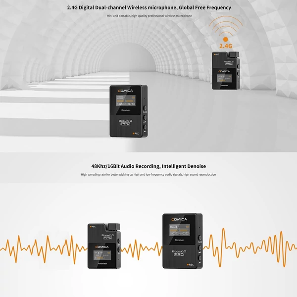 COMICA BoomX-D PRO D1 2.4G Két Csatornás Vezetéknélküli Mikrofon