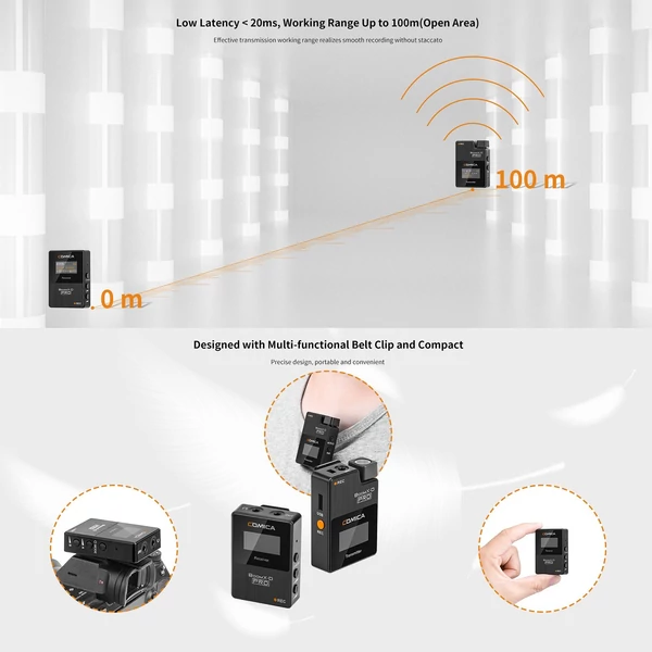 COMICA BoomX-D PRO D1 2.4G Két Csatornás Vezetéknélküli Mikrofon