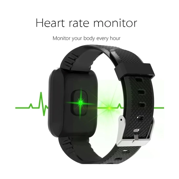 116plus Smart 1,44 hüvelykes TFT egyérintős képernyős többnyelvű kijelző Egyedi számlapos fitnesz/egészségügyi monitor IP67 Vízálló Okos Karkötő