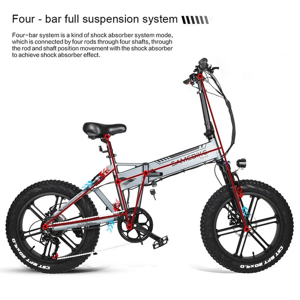 Samebike XWXL09 20 hüvelykes összecsukható elektromos kerékpár - Szürke