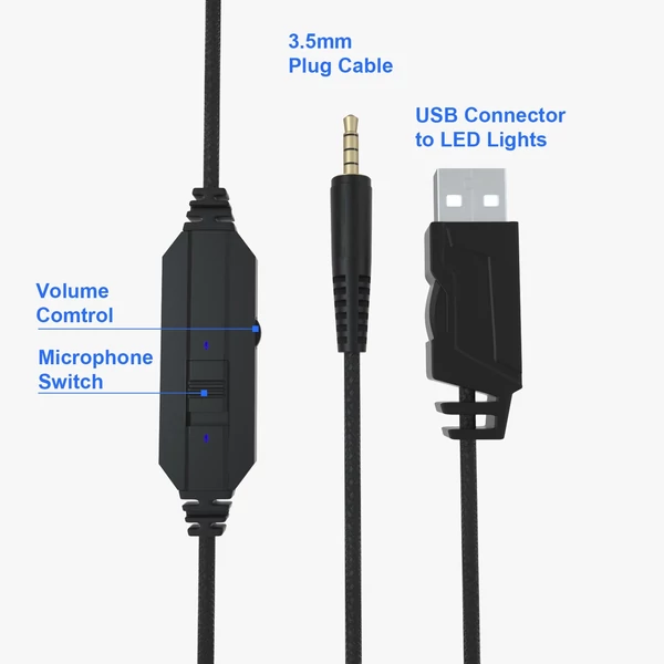 EU ECO Raktár - Anivia MH603 Vezetékes USB + Jack Gamer Fejhallgató Beépített Mikrofonnal - Kék