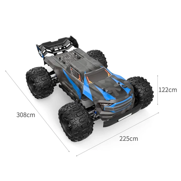 EU ECO Raktár - 2.4G 4WD 1/16 Off-Road Vezetéknélküli Távirányítható RC Autó 38km/h Végsebességgel - Fekete - 2 Akku