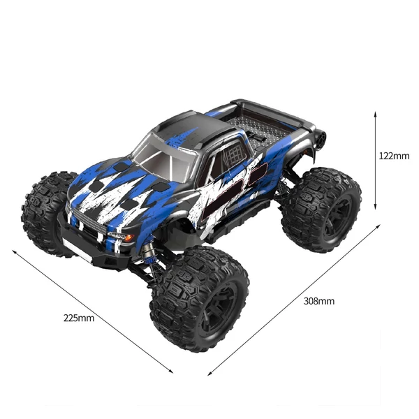 EU ECO Raktár - 2.4G 4WD 1/16 Off-Road Vezetéknélküli Távirányítható RC Versenyautó 38km/h Végsebességgel - Kék - 1 Akkumulátorral