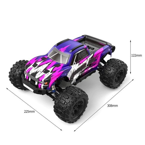 EU ECO Raktár - 2.4G 4WD 1/16 Off-Road Vezetéknélküli Távirányítható RC Versenyautó 38km/h Végsebességgel - Lila - 1 Akkumulátorral