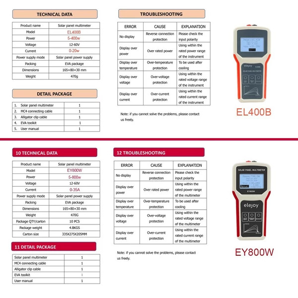 EU ECO Raktár - EL400B Kézi hordozható Automata Multiméter Beépített LCD KIjelzővel - Sárga