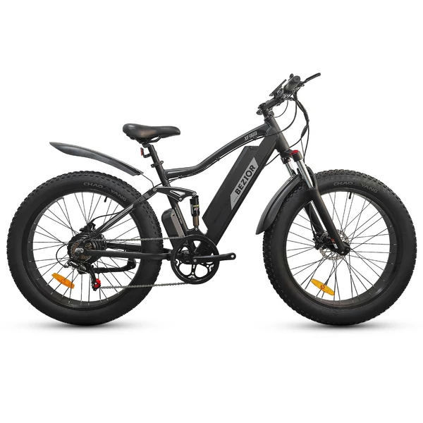 EU ECO Raktár - BEZIOR XF900 Elektromos E-Bike Kerékpár 48V 500W Motorral 12.5AH Akkumulátorral 45km/h Maximális Sebességgel - Fekete