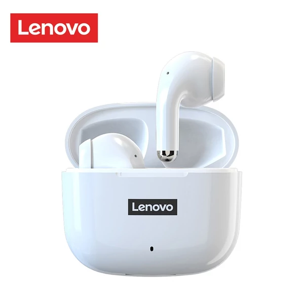 Lenovo LP40 True Wireless Vezetéknélküli BT 5.1 Mini Fülhallgató Töltő Tokkal - Fehér