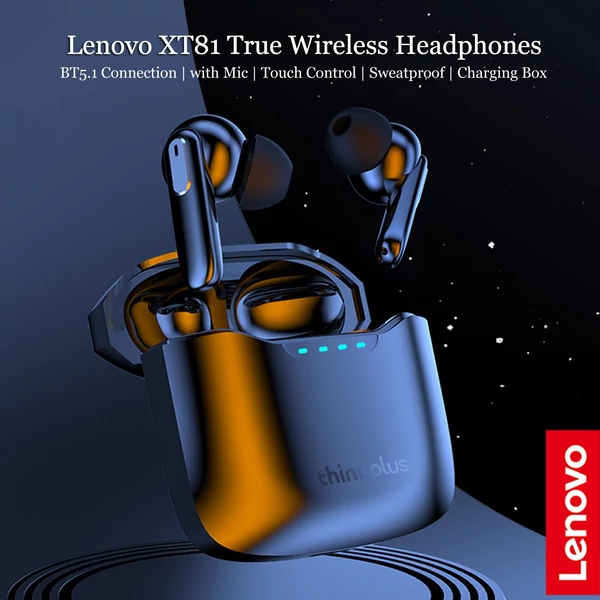  Lenovo XT81 BT5.1 True Wireless Vezetéknélküli Bluetooth Fülhallgató Töltő Tokkal - Fehér