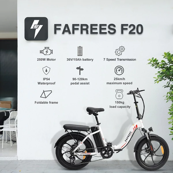 EU ECO Raktár - FAFREES F20 36V 250W 15AH Motorral Rendelkező Elektromos Kerékpár 25km/h Sebességgel - Fekete