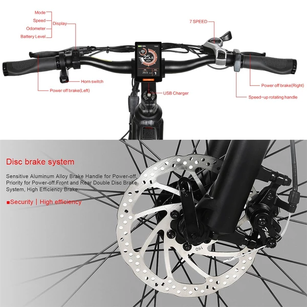 EU ECO Raktár - SAMEBIKE MY-275 48V 500W 10.4AH Akkumulátorral Rendelkező Elektromos Kerékpár 32km/h Végsebességgel - Fekete