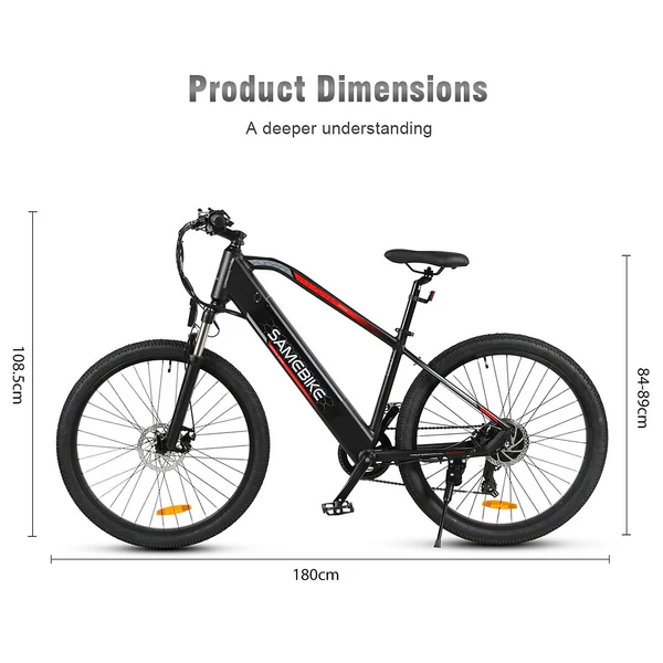 EU ECO Raktár - SAMEBIKE MY-275 48V 500W 10.4AH Akkumulátorral Rendelkező Elektromos Kerékpár 32km/h Végsebességgel - Fekete